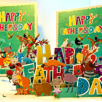 Happy Father’s Day with Adorable Australian Animals Origami Pop Cards 3D Pop Up Greeting Card Happy Birthday Thank You Handmade Gift Thinking of You Blank Card for Any Occasion Happy Mother's Day Happy Father's Australiana Celebration