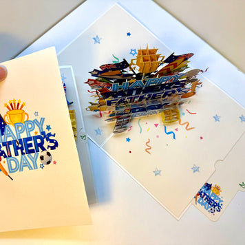 Happy Father’s Day with Aussie Sports & Games Origami Pop Cards 3D Pop Up Greeting Card Happy Birthday Thank You Handmade Gift Thinking of You Blank Card for Any Occasion Happy Mother's Day Happy Father's Australiana Celebration