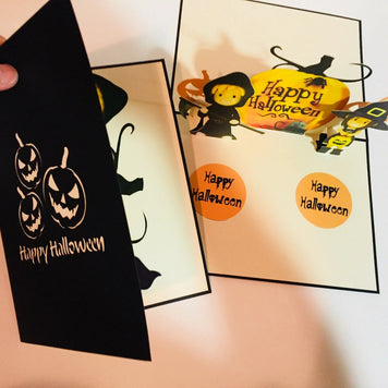 Happy Halloween Pumpkins Origami Pop Cards 3D Pop Up Greeting Card Happy Halloween Thank You Handmade Best Wishes Blank Card  Fun Party Cheer Gift Happy Holidays Celebrate the Special Day