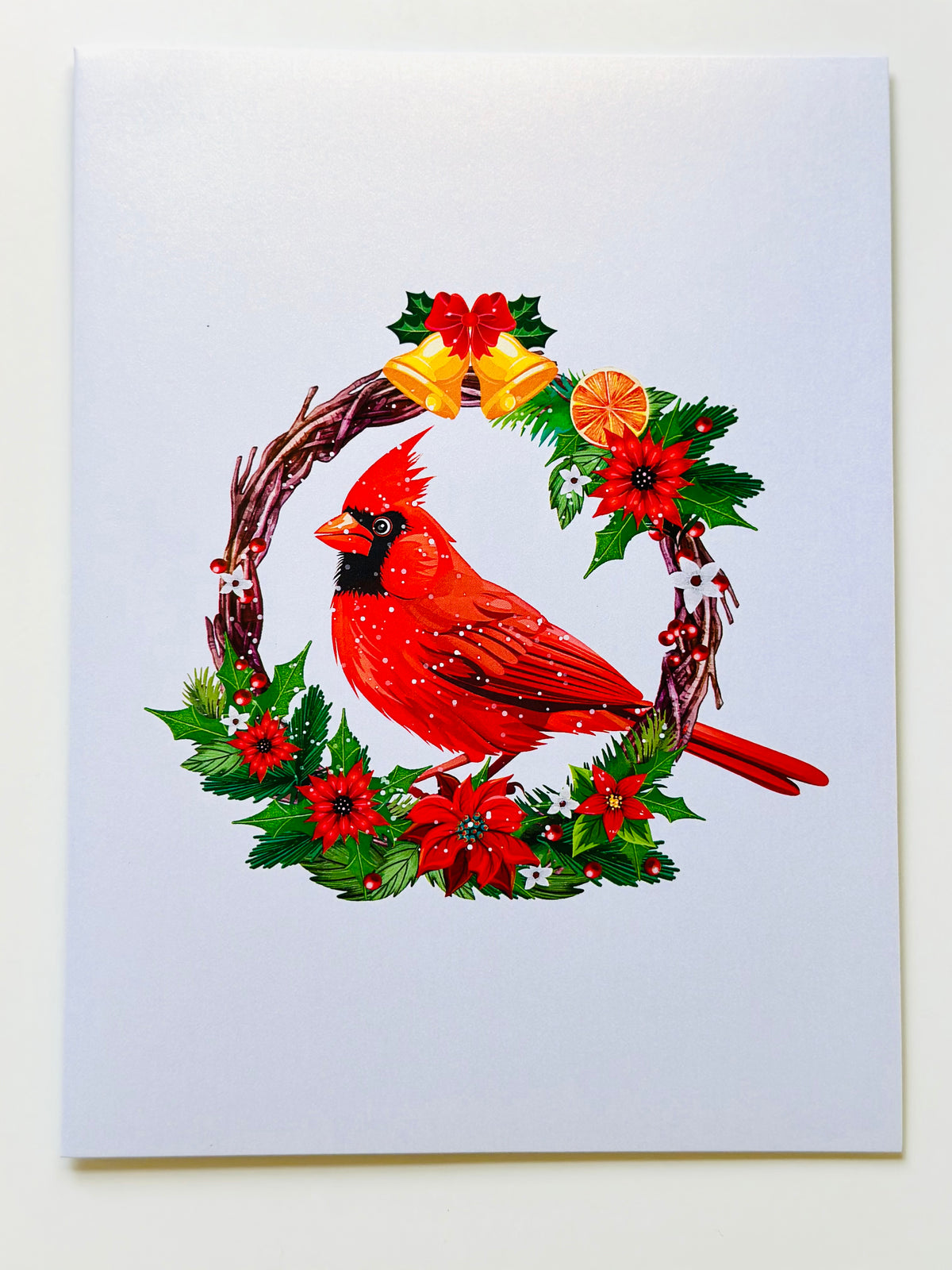 Happy Holidays Cardinal Red Bird with Poinsettia Red Flower Wreath Origami Pop Cards 3D Pop Up Greeting Card Merry Christmas Thank You Handmade Best Wishes Blank Card Gift Happy Holidays Celebrate the Special Day Moment with Family and Friends