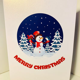 Happy Holidays Snowman Origami Pop Cards 3D Pop Up Greeting Card Merry Christmas Thank You Handmade Best Wishes Blank Card Gift Happy Holidays Celebrate the Special Day Moment with Family and Friends