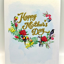 Happy Mother's Day - Australian Native Garden & Birds Origami Pop Cards 3D Pop Up Greeting Card Thank You Handmade Gift Thinking of You Happy Birthday Occasion Australiana Celebrate the Beauty and Happiness During Special Day Best Wishes Gift