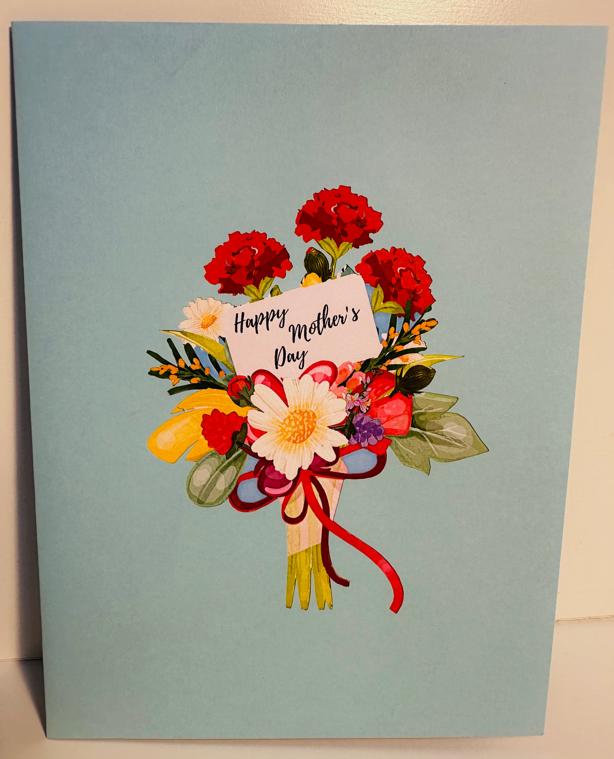 Happy Mother's Day - Baby Blue Spring Flower Garden Origami Pop Cards 3D Pop Up Greeting Card Handmade Gift for Mum Floral Blank Card Australian Made Thank You Thinking of You Mother's Day Paper Art Gift Australian Flowers Celebrate Special Mum