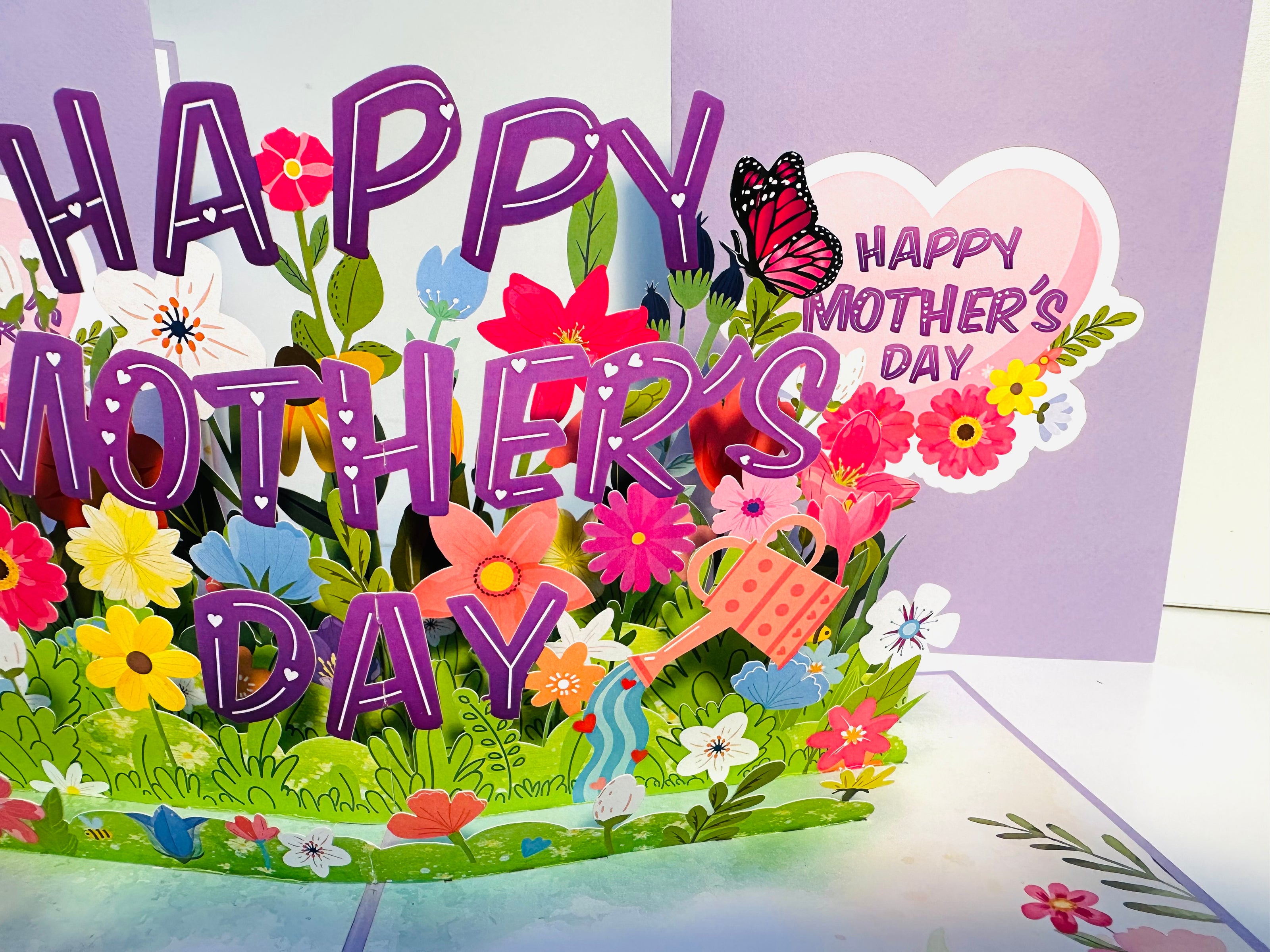 Happy Mother's Day - Purple Daisy Spring Garden Origami Pop Cards 3D Pop Up Greeting Card Handmade Gift for Mum Floral Blank Card Australian Made Thank You Thinking of You Mother's Day Paper Art Gift Australian Flowers Celebrate Special Mum