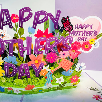 Happy Mother's Day - Purple Daisy Spring Garden Origami Pop Cards 3D Pop Up Greeting Card Handmade Gift for Mum Floral Blank Card Australian Made Thank You Thinking of You Mother's Day Paper Art Gift Australian Flowers Celebrate Special Mum