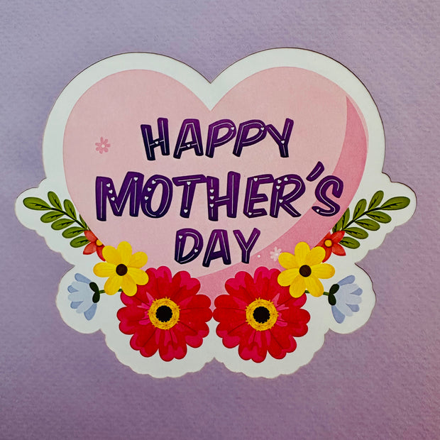 Happy Mother's Day - Purple Daisy Spring Garden Origami Pop Cards 3D Pop Up Greeting Card Handmade Gift for Mum Floral Blank Card Australian Made Thank You Thinking of You Mother's Day Paper Art Gift Australian Flowers Celebrate Special Mum