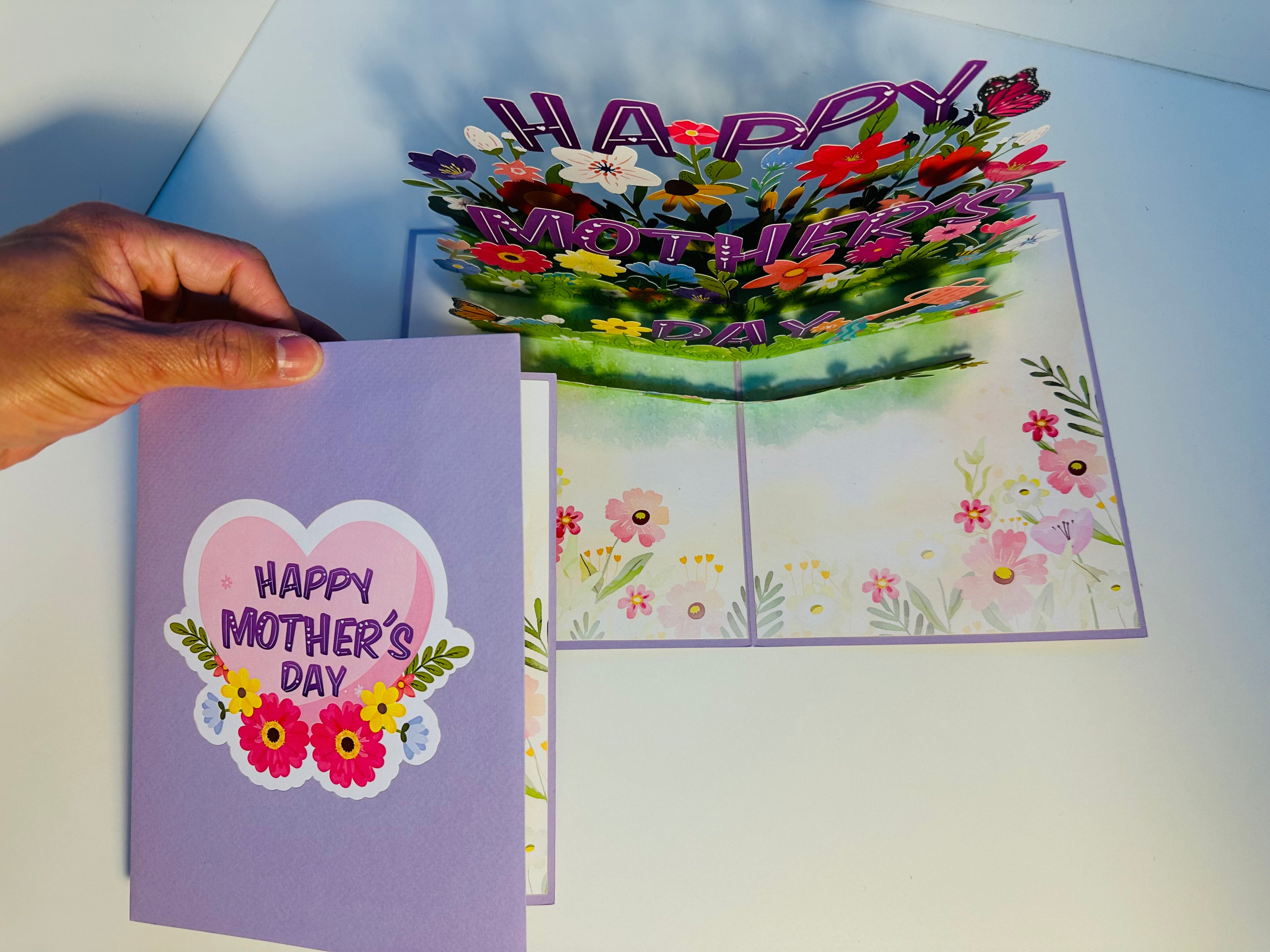 Happy Mother's Day - Purple Daisy Spring Garden Origami Pop Cards 3D Pop Up Greeting Card Handmade Gift for Mum Floral Blank Card Australian Made Thank You Thinking of You Mother's Day Paper Art Gift Australian Flowers Celebrate Special Mum