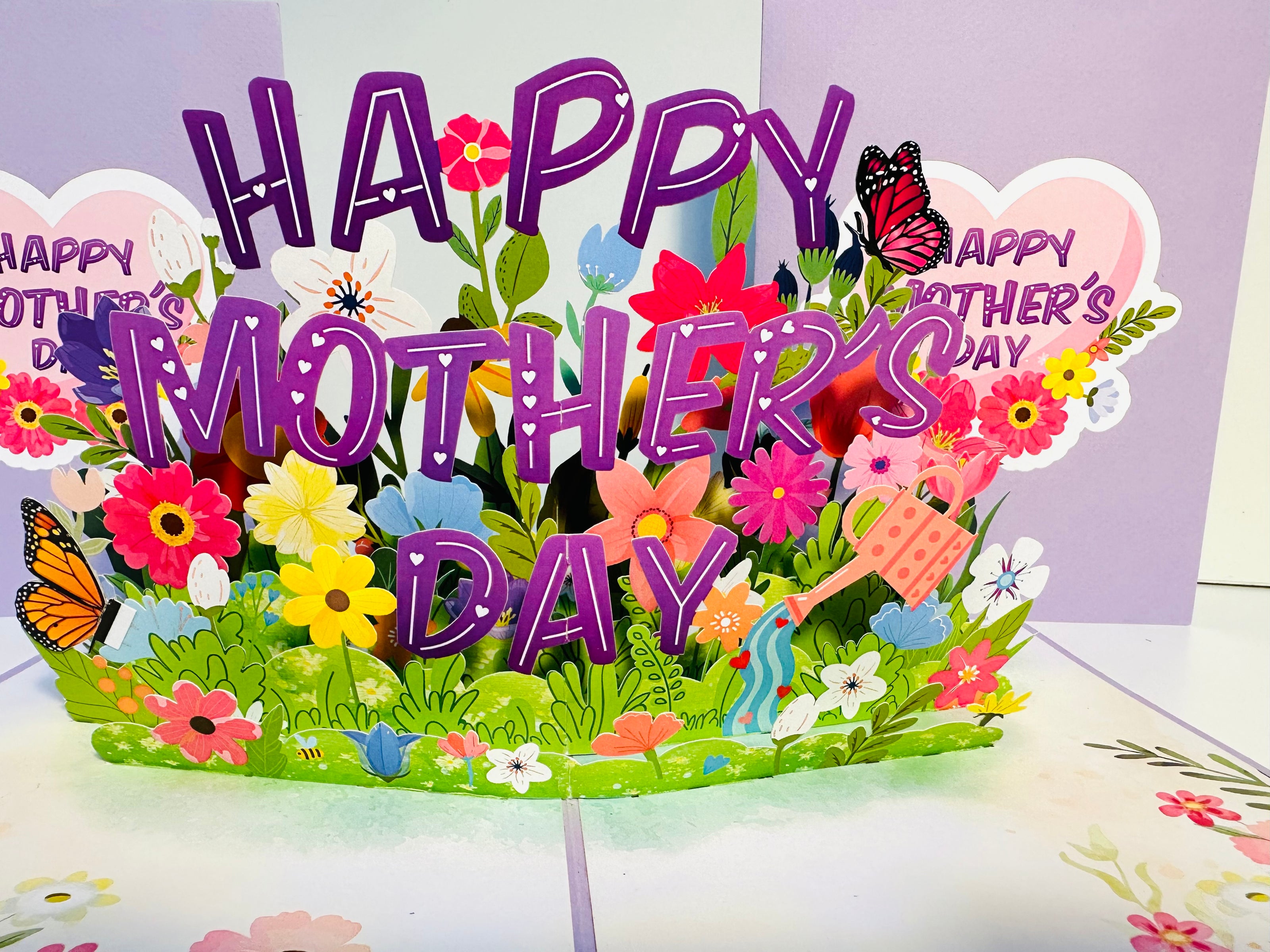 Happy Mother's Day - Purple Daisy Spring Garden Origami Pop Cards 3D Pop Up Greeting Card Handmade Gift for Mum Floral Blank Card Australian Made Thank You Thinking of You Mother's Day Paper Art Gift Australian Flowers Celebrate Special Mum