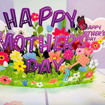 Happy Mother's Day - Purple Daisy Spring Garden Origami Pop Cards 3D Pop Up Greeting Card Handmade Gift for Mum Floral Blank Card Australian Made Thank You Thinking of You Mother's Day Paper Art Gift Australian Flowers Celebrate Special Mum