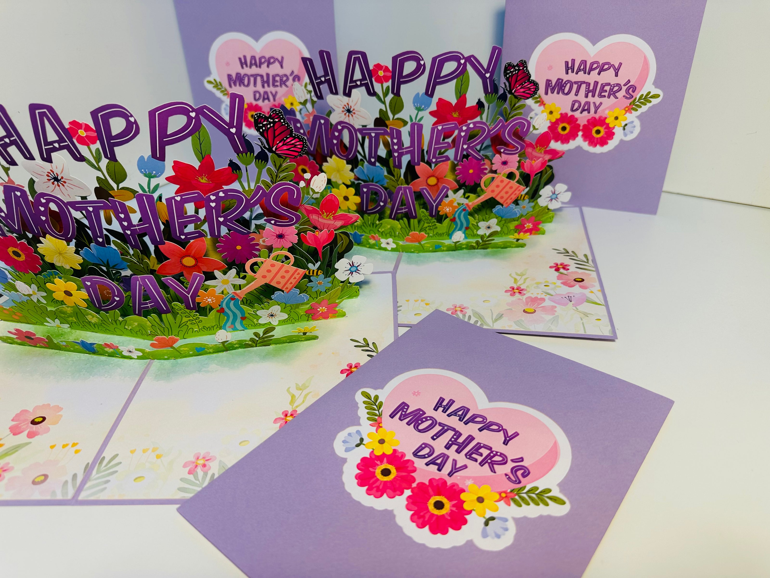 Happy Mother's Day - Purple Daisy Spring Garden Origami Pop Cards 3D Pop Up Greeting Card Handmade Gift for Mum Floral Blank Card Australian Made Thank You Thinking of You Mother's Day Paper Art Gift Australian Flowers Celebrate Special Mum
