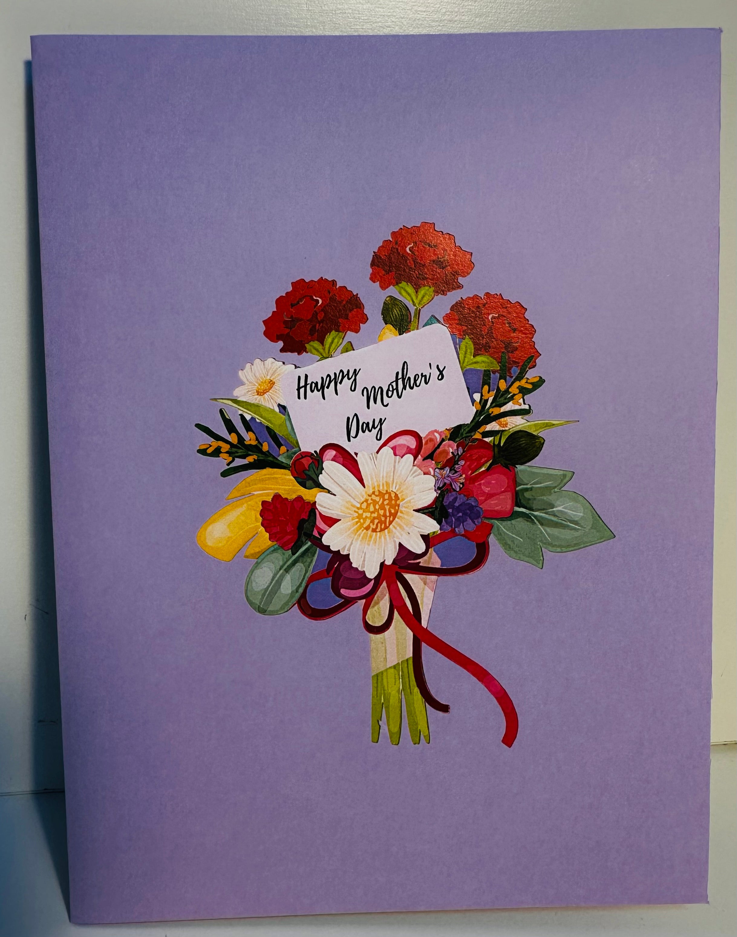 Happy Mother's Day - Purple Spring Flower Garden Origami Pop Cards 3D Pop Up Greeting Card Handmade Gift for Mum Floral Blank Card Australian Made Thank You Thinking of You Mother's Day Paper Art Gift Australian Flowers Celebrate Special Mum