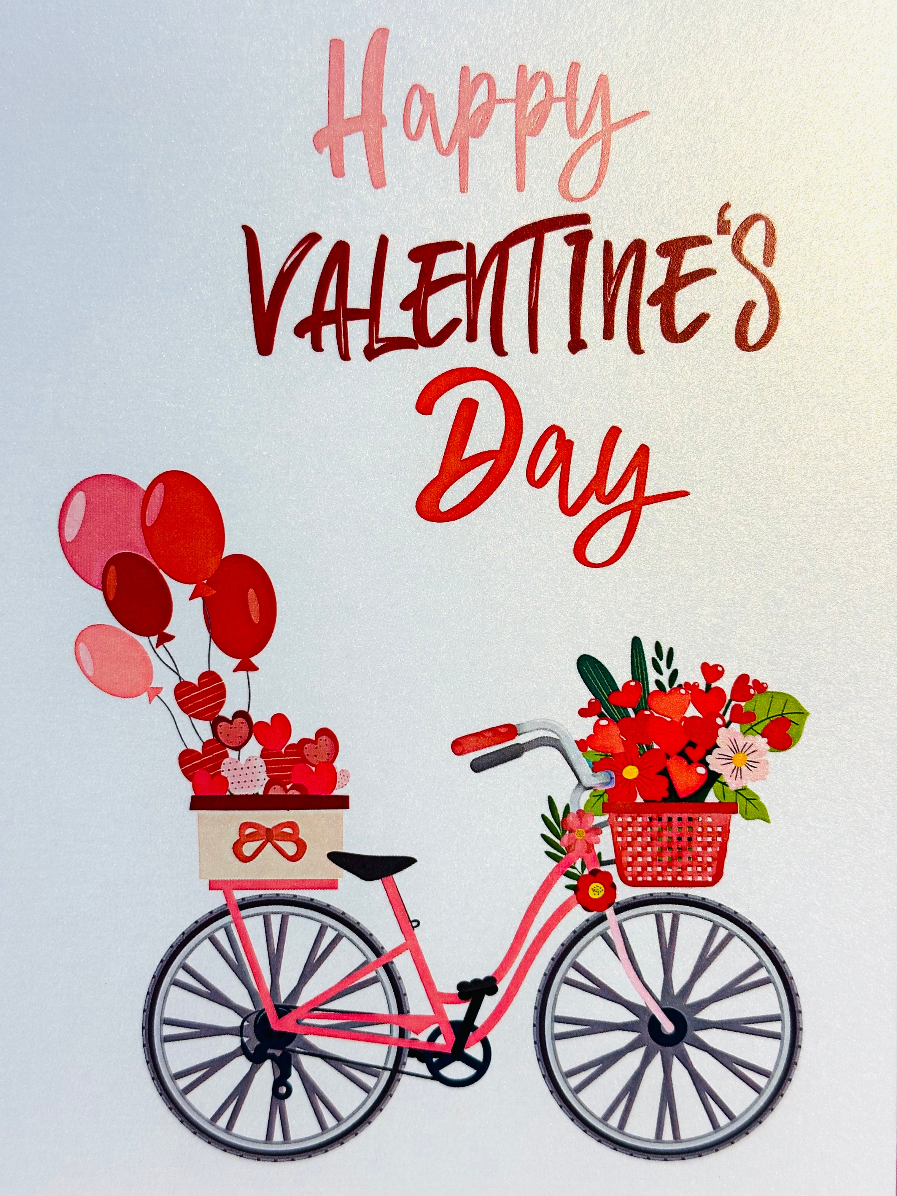 Happy Valentine's Day - Featuring a Delightful Bicycle 3D POP UP GREETING CARD - Created by Origami Pop Cards Australian Design & Handmade 3D Pop Up Magical Paper Cards, Handmade Pop Up Cards Happy Valentine's Day Celebrate Love Heart Fell and Romantic