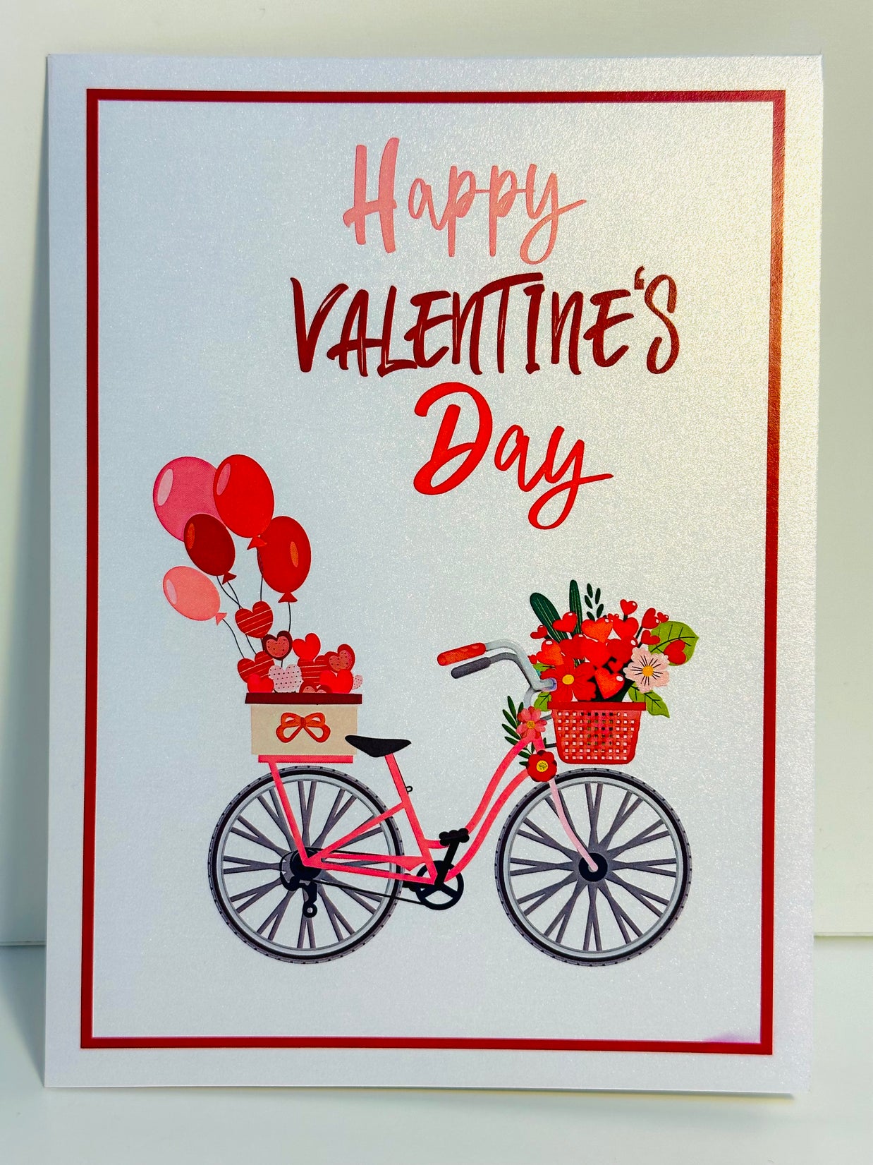 Happy Valentine's Day - Featuring a Delightful Bicycle 3D POP UP GREETING CARD - Created by Origami Pop Cards Australian Design & Handmade 3D Pop Up Magical Paper Cards, Handmade Pop Up Cards Happy Valentine's Day Celebrate Love Heart Fell and Romantic