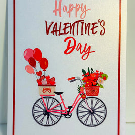 Happy Valentine's Day - Featuring a Delightful Bicycle 3D POP UP GREETING CARD - Created by Origami Pop Cards Australian Design & Handmade 3D Pop Up Magical Paper Cards, Handmade Pop Up Cards Happy Valentine's Day Celebrate Love Heart Fell and Romantic