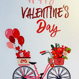 Happy Valentine's Day - Featuring a Delightful Bicycle 3D POP UP GREETING CARD - Created by Origami Pop Cards Australian Design & Handmade 3D Pop Up Magical Paper Cards, Handmade Pop Up Cards Happy Valentine's Day Celebrate Love Heart Fell and Romantic