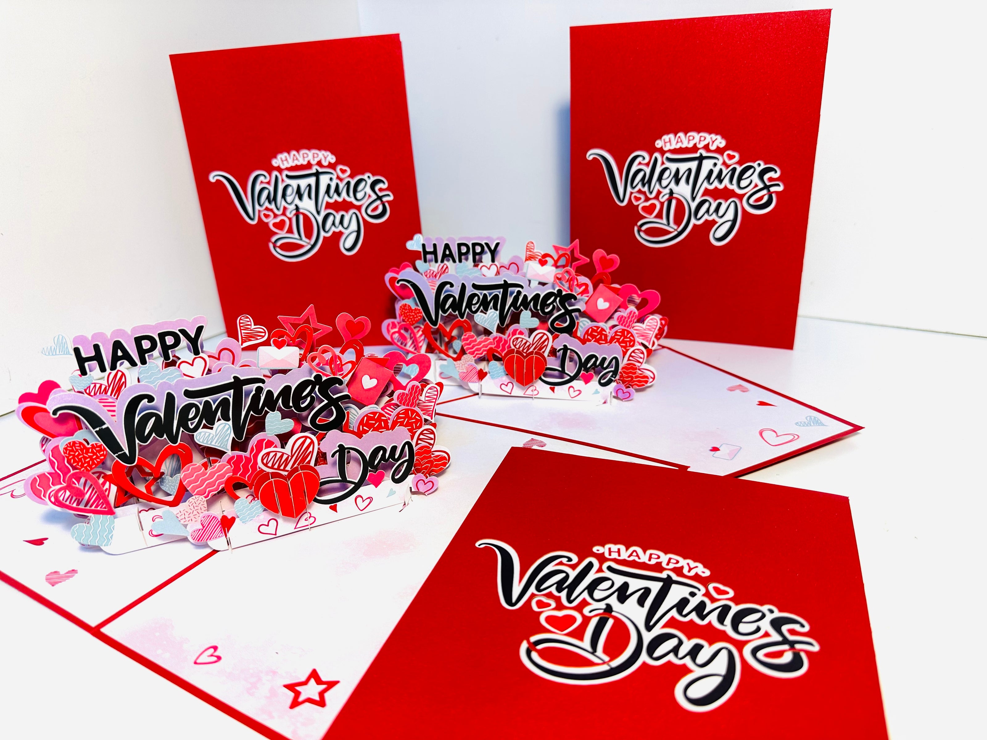 Happy Valentine's Day - Love Heart Garden Stake 3D POP UP GREETING CARD - Created by Origami Pop Cards Australian Design & Handmade 3D Pop Up Magical Paper Cards, Handmade Pop Up Cards Happy Valentine's Day Celebrate Love Heart Fell and Romantic