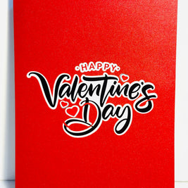 Happy Valentine's Day - Love Heart Garden Stake 3D POP UP GREETING CARD - Created by Origami Pop Cards Australian Design & Handmade 3D Pop Up Magical Paper Cards, Handmade Pop Up Cards Happy Valentine's Day Celebrate Love Heart Fell and Romantic