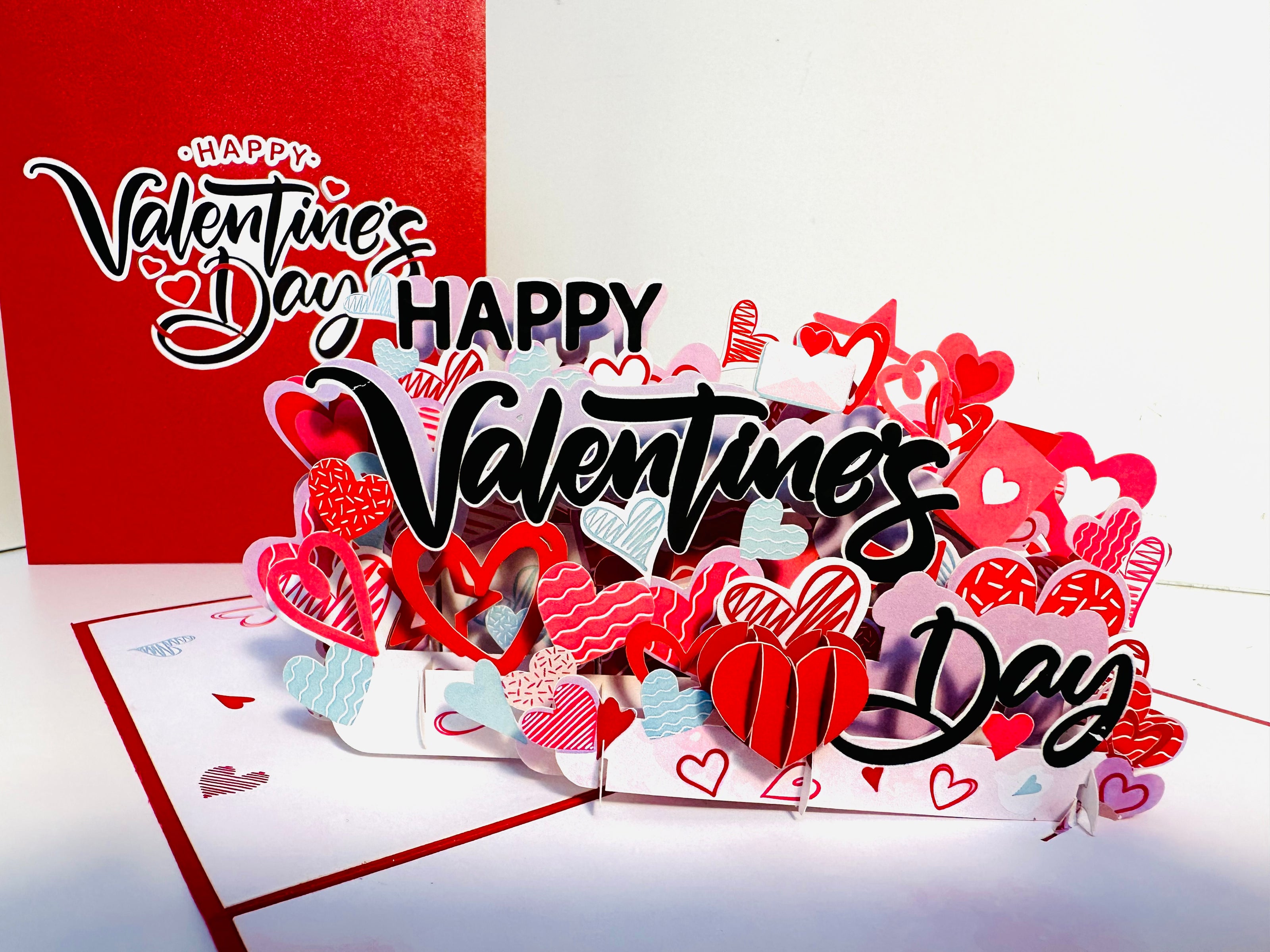Happy Valentine's Day - Love Heart Garden Stake 3D POP UP GREETING CARD - Created by Origami Pop Cards Australian Design & Handmade 3D Pop Up Magical Paper Cards, Handmade Pop Up Cards Happy Valentine's Day Celebrate Love Heart Fell and Romantic