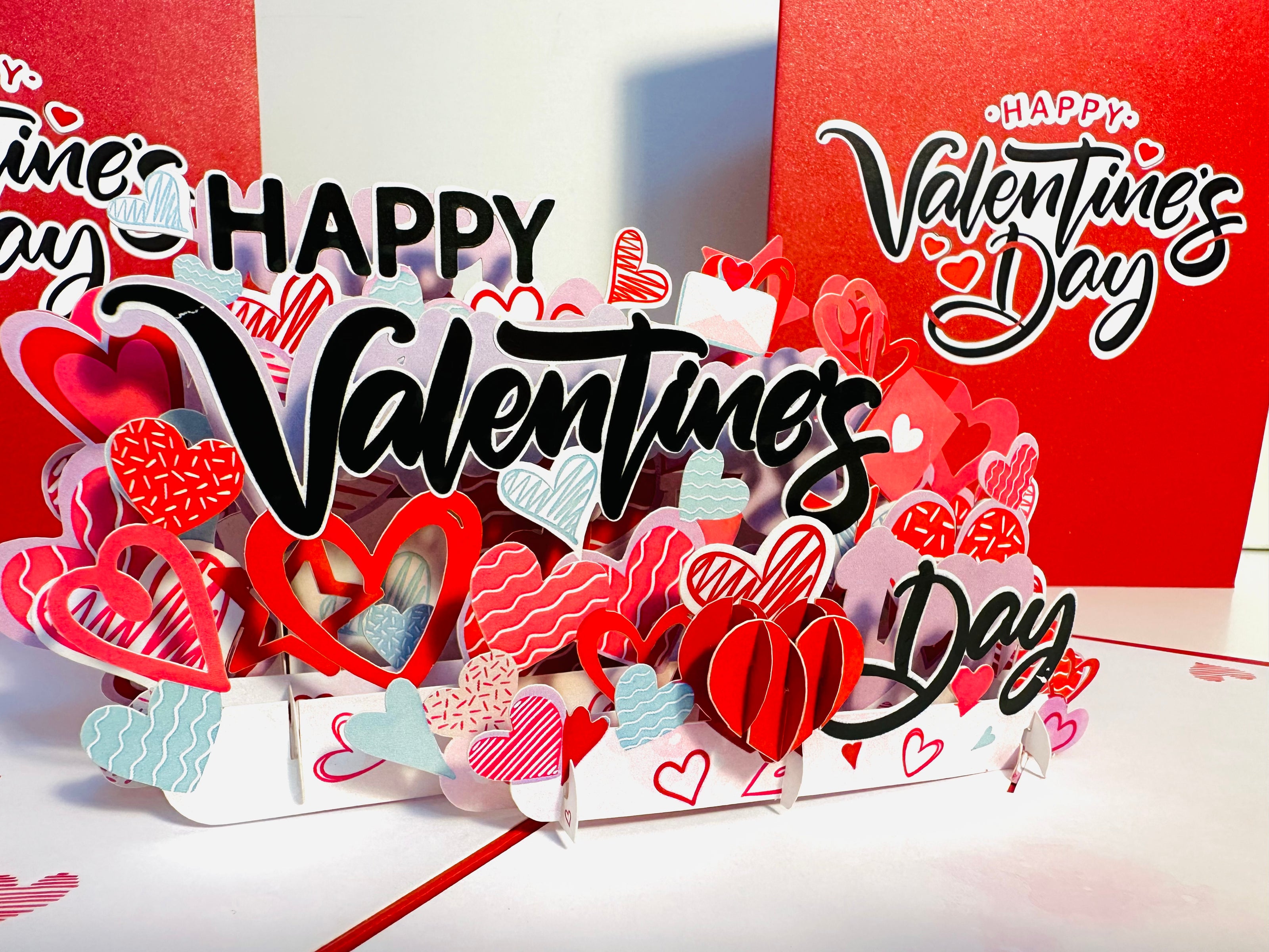 Happy Valentine's Day - Love Heart Garden Stake 3D POP UP GREETING CARD - Created by Origami Pop Cards Australian Design & Handmade 3D Pop Up Magical Paper Cards, Handmade Pop Up Cards Happy Valentine's Day Celebrate Love Heart Fell and Romantic