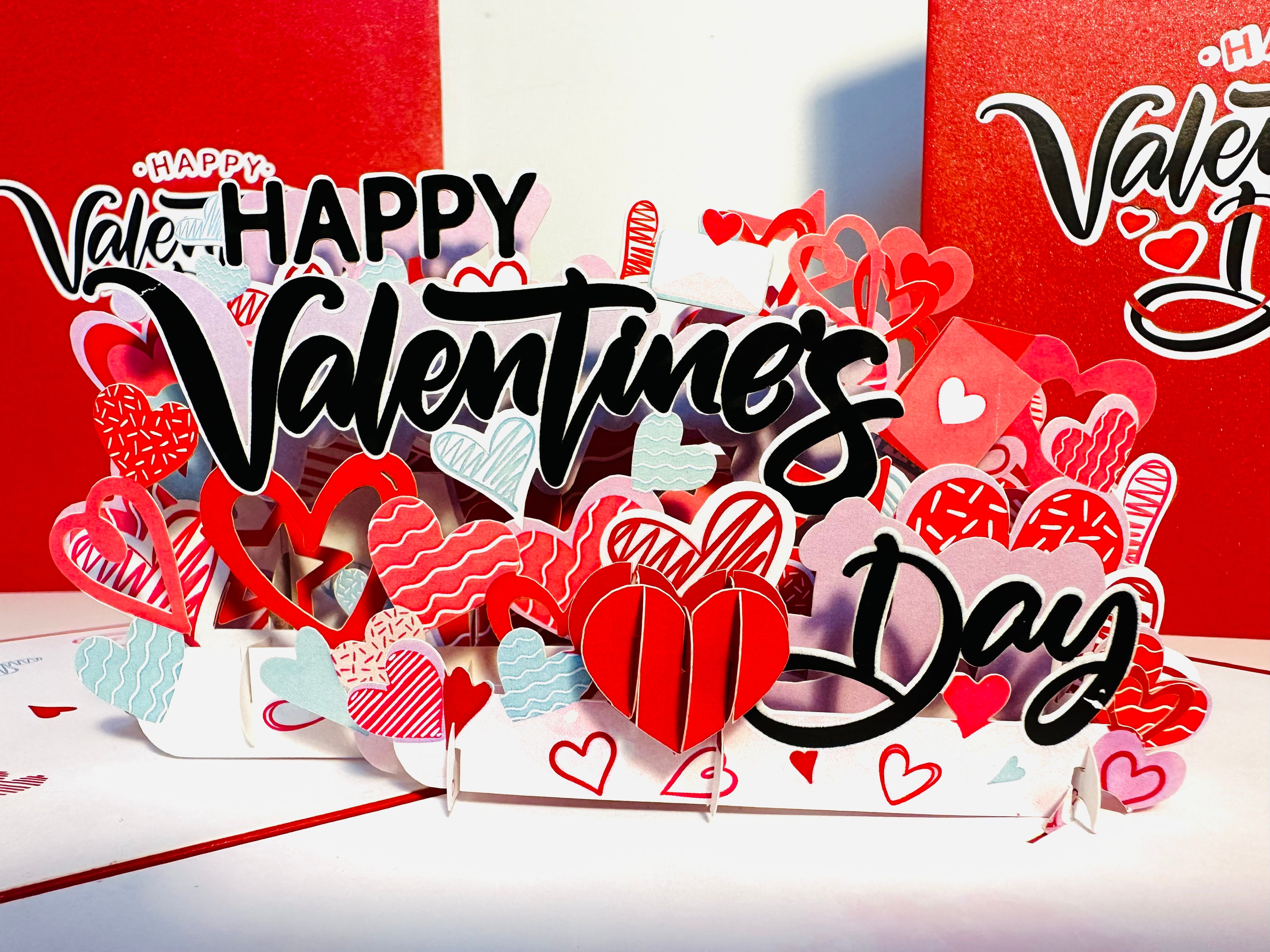 Happy Valentine's Day - Love Heart Garden Stake 3D POP UP GREETING CARD - Created by Origami Pop Cards Australian Design & Handmade 3D Pop Up Magical Paper Cards, Handmade Pop Up Cards Happy Valentine's Day Celebrate Love Heart Fell and Romantic
