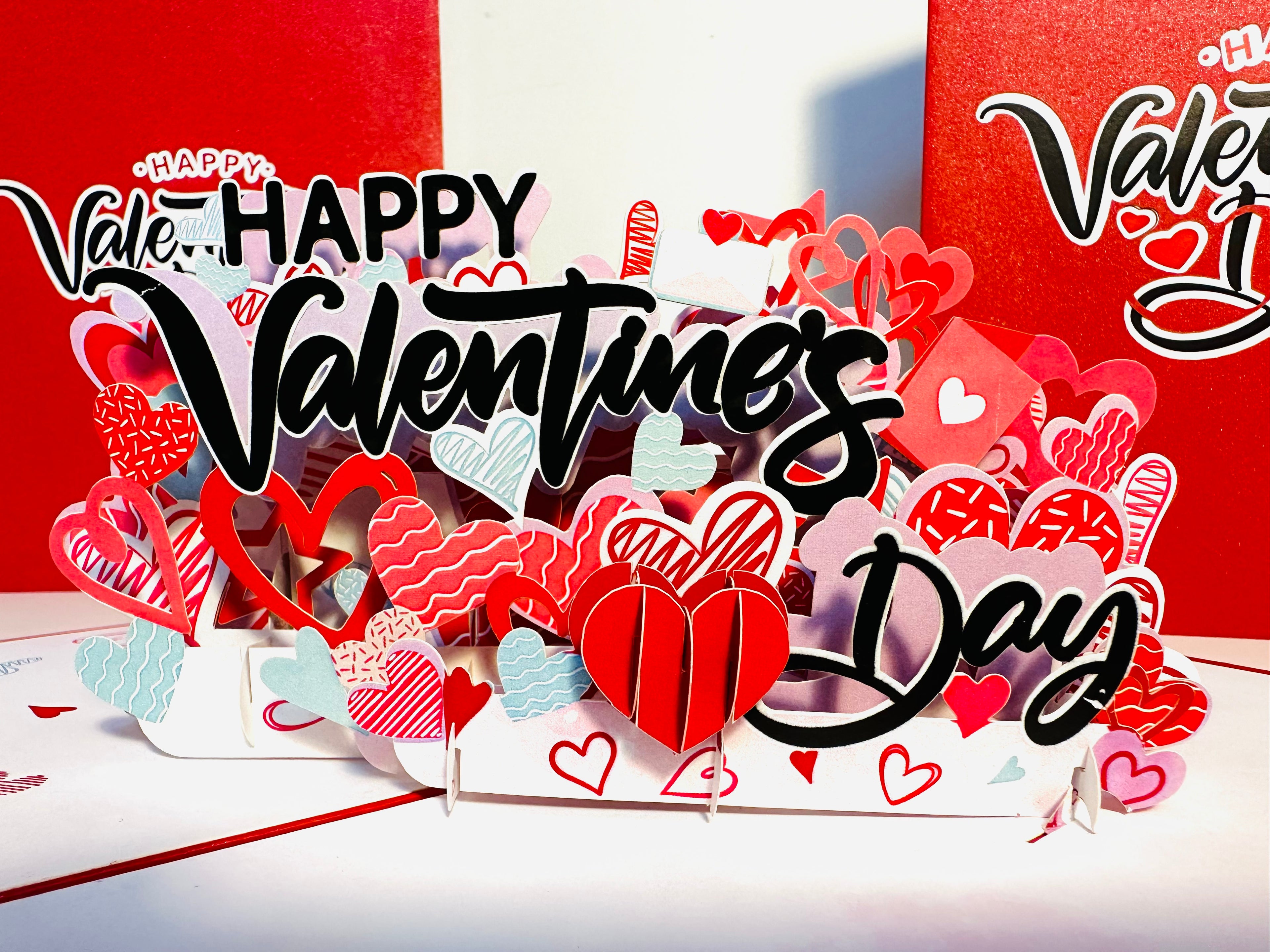 Happy Valentine's Day - Love Heart Garden Stake 3D POP UP GREETING CARD - Created by Origami Pop Cards Australian Design & Handmade 3D Pop Up Magical Paper Cards, Handmade Pop Up Cards Happy Valentine's Day Celebrate Love Heart Fell and Romantic