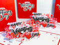 Happy Valentine's Day - Love Heart Garden Stake 3D POP UP GREETING CARD - Created by Origami Pop Cards Australian Design & Handmade 3D Pop Up Magical Paper Cards, Handmade Pop Up Cards Happy Valentine's Day Celebrate Love Heart Fell and Romantic