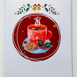 Have a CUPPA Tea or Coffee with Santa Claus Origami Pop Cards 3D Pop Up Greeting Card Merry Christmas Thank You Handmade Best Wishes Blank Card Gift Happy Holidays Celebrate the Special Day Moment with Family and Friends