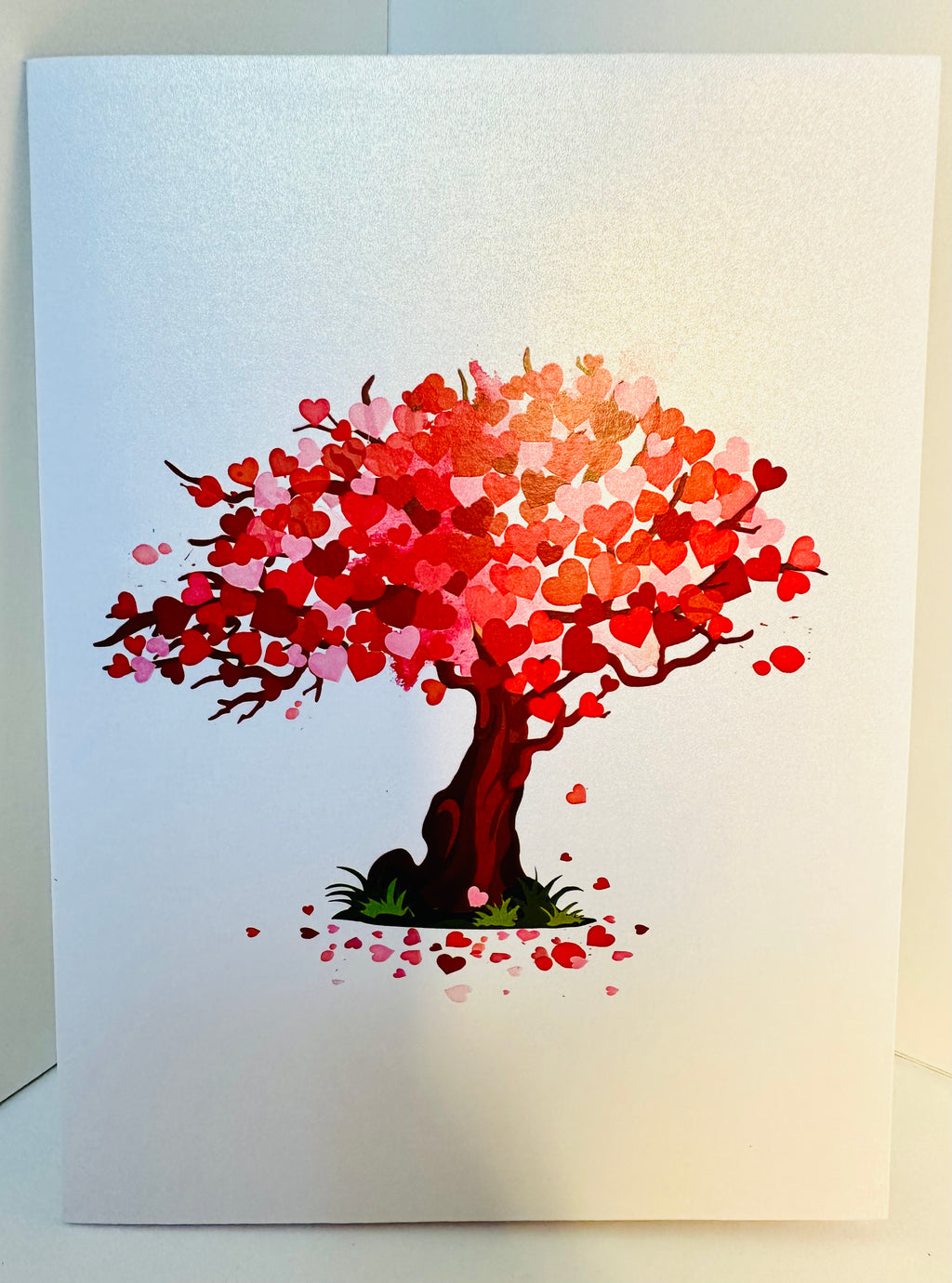 Hot Pink Love Heart Cherry Blossom Tree 3D POP UP GREETING CARD - Created by Origami Pop Cards Australian Design & Handmade 3D Pop Up Magical Paper Cards, Handmade Pop Up Cards Happy Valentine's Day Celebrate Love Heart Fell and Romantic