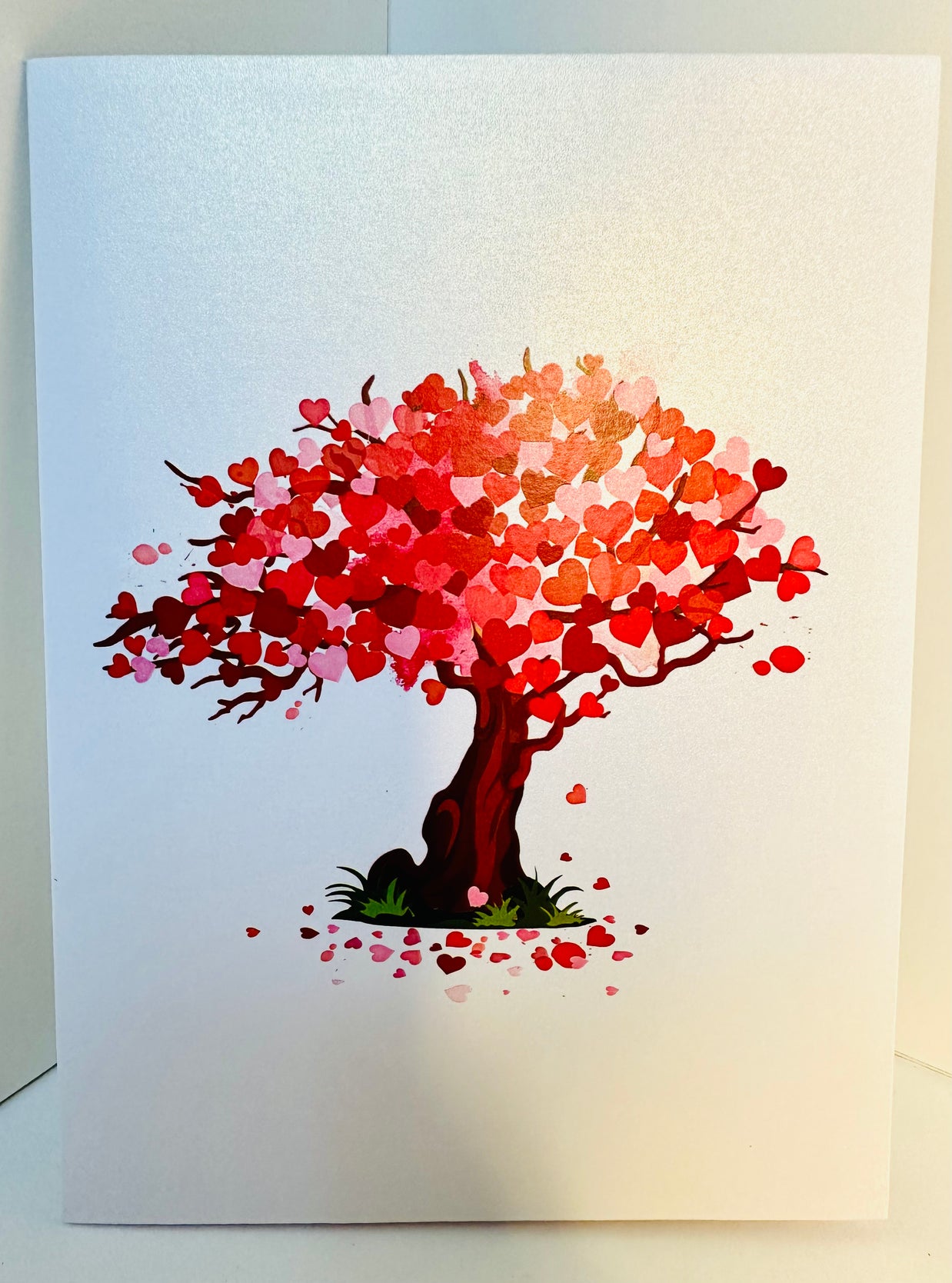 Hot Pink Love Heart Cherry Blossom Tree 3D POP UP GREETING CARD - Created by Origami Pop Cards Australian Design & Handmade 3D Pop Up Magical Paper Cards, Handmade Pop Up Cards Happy Valentine's Day Celebrate Love Heart Fell and Romantic