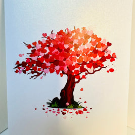 Hot Pink Love Heart Cherry Blossom Tree 3D POP UP GREETING CARD - Created by Origami Pop Cards Australian Design & Handmade 3D Pop Up Magical Paper Cards, Handmade Pop Up Cards Happy Valentine's Day Celebrate Love Heart Fell and Romantic