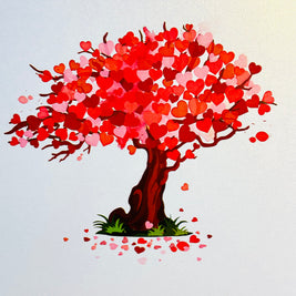 Hot Pink Love Heart Cherry Blossom Tree 3D POP UP GREETING CARD - Created by Origami Pop Cards Australian Design & Handmade 3D Pop Up Magical Paper Cards, Handmade Pop Up Cards Happy Valentine's Day Celebrate Love Heart Fell and Romantic