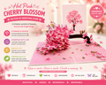 Hot Pink Weeping Cherry Blossom Sakura Tree Origami Pop Cards 3D Pop Up Greeting Card Best Wishes Happy Birthday Gift Thank You Handmade Best Wishes Blank Card for Any Occasion Happy Mother's Day Happy Father's Day Celebrate The Beauty of Flower