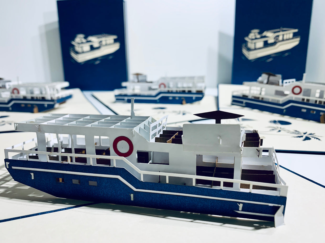 Houseboat - A Dream Home Origami Pop Cards 3D Pop Up Greeting Card Happy Birthday Thank You Handmade Gift Thinking of You Blank Card for Any Occasion Happy Mother's Day Happy Father's Australiana Celebrate the Beauty