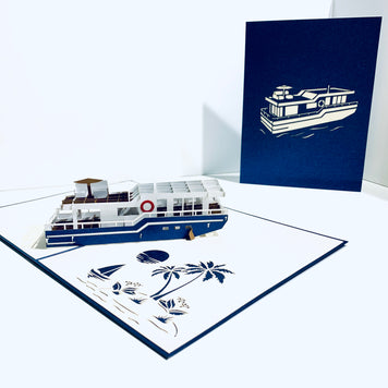 Houseboat - A Dream Home Origami Pop Cards 3D Pop Up Greeting Card Happy Birthday Thank You Handmade Gift Thinking of You Blank Card for Any Occasion Happy Mother's Day Happy Father's Australiana Celebrate the Beauty