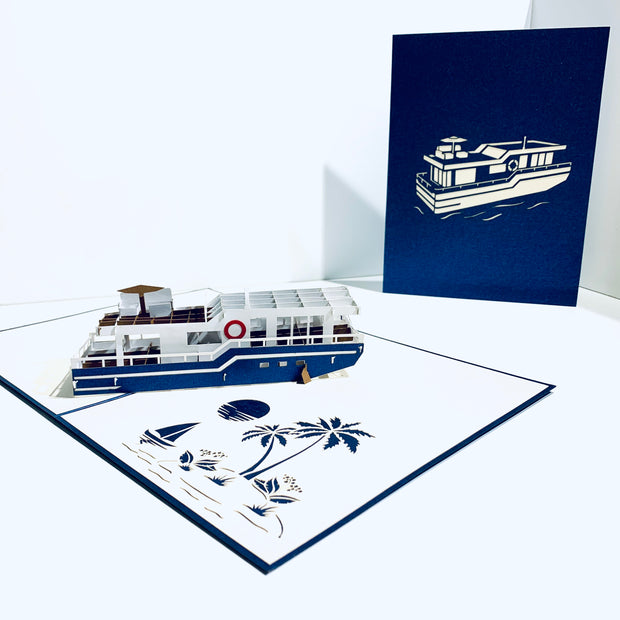 Houseboat - A Dream Home Origami Pop Cards 3D Pop Up Greeting Card Happy Birthday Thank You Handmade Gift Thinking of You Blank Card for Any Occasion Happy Mother's Day Happy Father's Australiana Celebrate the Beauty