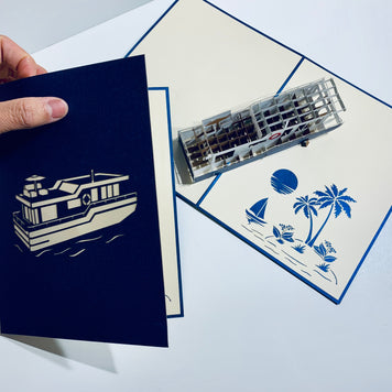 Houseboat - A Dream Home Origami Pop Cards 3D Pop Up Greeting Card Happy Birthday Thank You Handmade Gift Thinking of You Blank Card for Any Occasion Happy Mother's Day Happy Father's Australiana Celebrate the Beauty