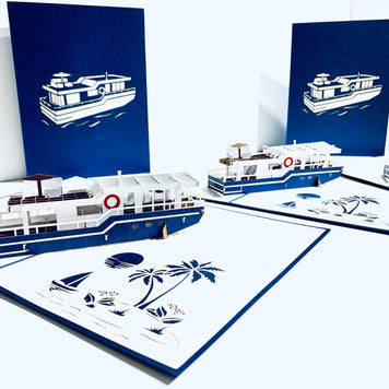 Houseboat - A Dream Home Origami Pop Cards 3D Pop Up Greeting Card Happy Birthday Thank You Handmade Gift Thinking of You Blank Card for Any Occasion Happy Mother's Day Happy Father's Australiana Celebrate the Beauty