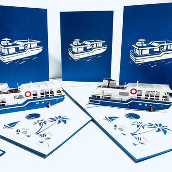 Houseboat - A Dream Home Origami Pop Cards 3D Pop Up Greeting Card Happy Birthday Thank You Handmade Gift Thinking of You Blank Card for Any Occasion Happy Mother's Day Happy Father's Australiana Celebrate the Beauty