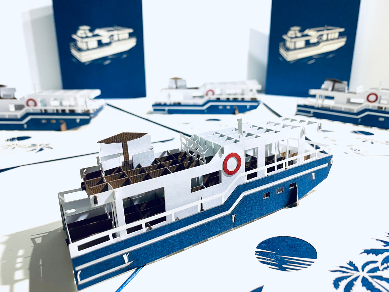 Houseboat - A Dream Home Origami Pop Cards 3D Pop Up Greeting Card Happy Birthday Thank You Handmade Gift Thinking of You Blank Card for Any Occasion Happy Mother's Day Happy Father's Australiana Celebrate the Beauty