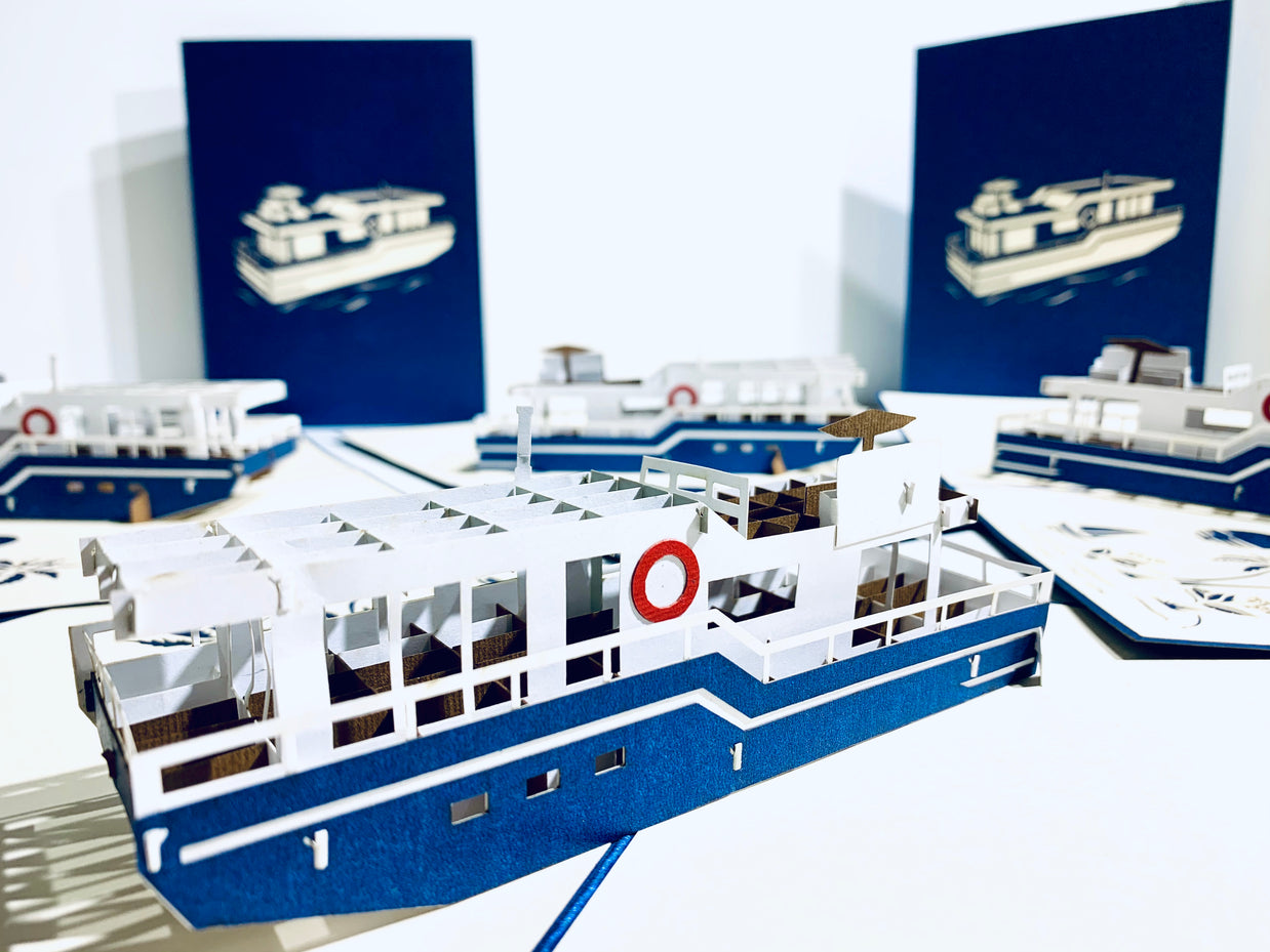 Houseboat - A Dream Home Origami Pop Cards 3D Pop Up Greeting Card Happy Birthday Thank You Handmade Gift Thinking of You Blank Card for Any Occasion Happy Mother's Day Happy Father's Australiana Celebrate the Beauty