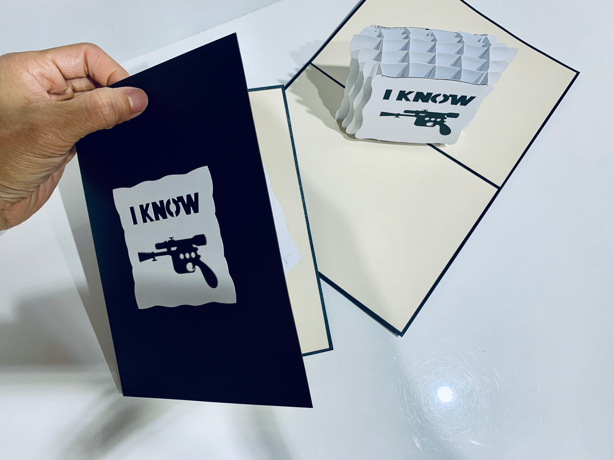Origami Pop Cards I KNOW STAR WARS - Origami Pop Cards Greeting Card Merry Christmas Thank You Handmade Best Wishes Blank Card Gift Happy Holidays Celebrate the Special Day Moment with Family and Friends