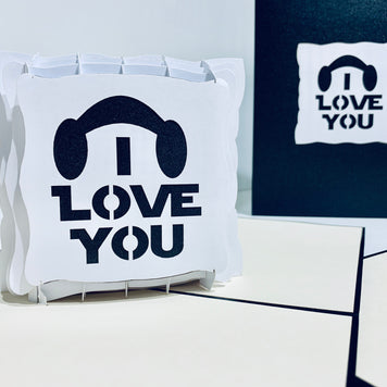 I LOVE YOU STAR WARS VALENTINE'S - Origami Pop Cards Greeting Card Merry Christmas Thank You Handmade Best Wishes Blank Card Gift Happy Holidays Celebrate the Special Day Moment with Family and Friends