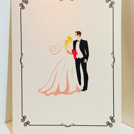 Western Style - Metallic Ivory Wedding Classic under White Rose Arbor Created by Origami Pop Cards – 3D Pop Up Greeting Cards, Australian Design & Handmade, 3D Pop Up Magical Paper Cards, Handmade Pop Up Cards Celebrate Love Anniversary