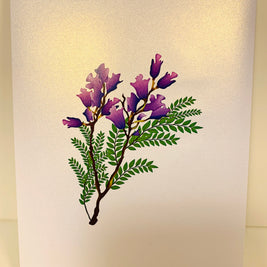 Jacaranda Forest - Full Bloom of Purple Jacaranda Trees 3D POP UP GREETING CARD - Created by Origami Pop Cards Australian Design & Handmade 3D Pop Up Magical Paper Cards, Handmade Pop Up Cards Happy Valentine's Day Celebrate Love Heart Fell and Romantic