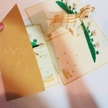 Julius Blonde Labrador Dog - Perfect for Dog Lovers Origami Pop Cards 3D Pop Up Greeting Card Happy Birthday Thank You Handmade Gift Thinking of You Blank Card for Any Occasion Happy Mother's Day Happy Father's Australiana Celebration
