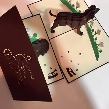 Julius Chocolate Labrador Dog - Perfect for Dog Lovers Origami Pop Cards 3D Pop Up Greeting Card Happy Birthday Thank You Handmade Gift Thinking of You Blank Card for Any Occasion Happy Mother's Day Happy Father's Australiana Celebration