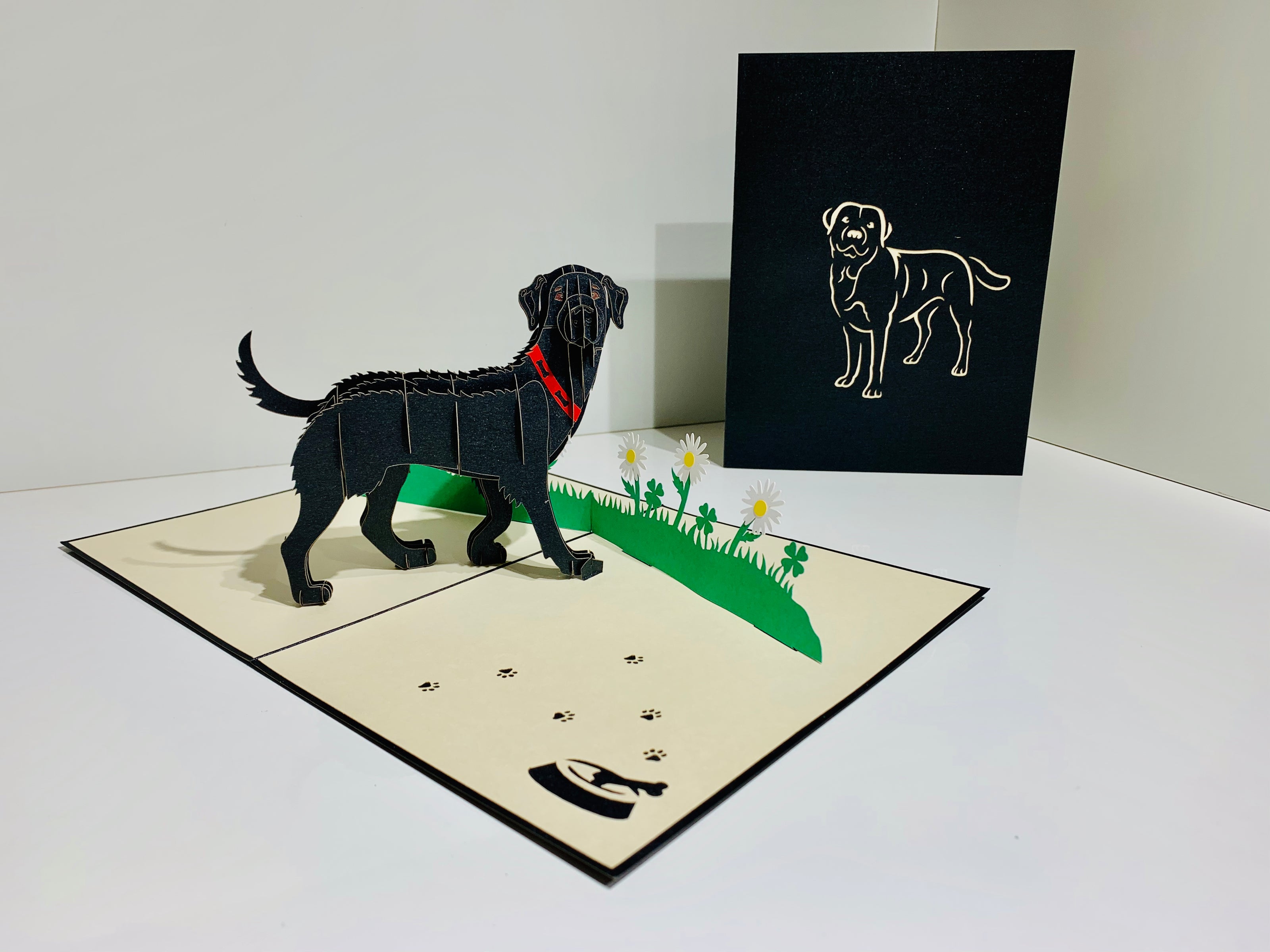 Black Labrador Dog - Perfect for Dog Lovers Origami Pop Cards 3D Pop Up Greeting Card Happy Birthday Thank You Handmade Gift Thinking of You Blank Card for Any Occasion Happy Mother's Day Happy Father's Australiana Celebrate the Beauty of Animals