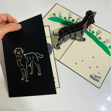 Black Labrador Dog - Perfect for Dog Lovers Origami Pop Cards 3D Pop Up Greeting Card Happy Birthday Thank You Handmade Gift Thinking of You Blank Card for Any Occasion Happy Mother's Day Happy Father's Australiana Celebrate the Beauty of Animals