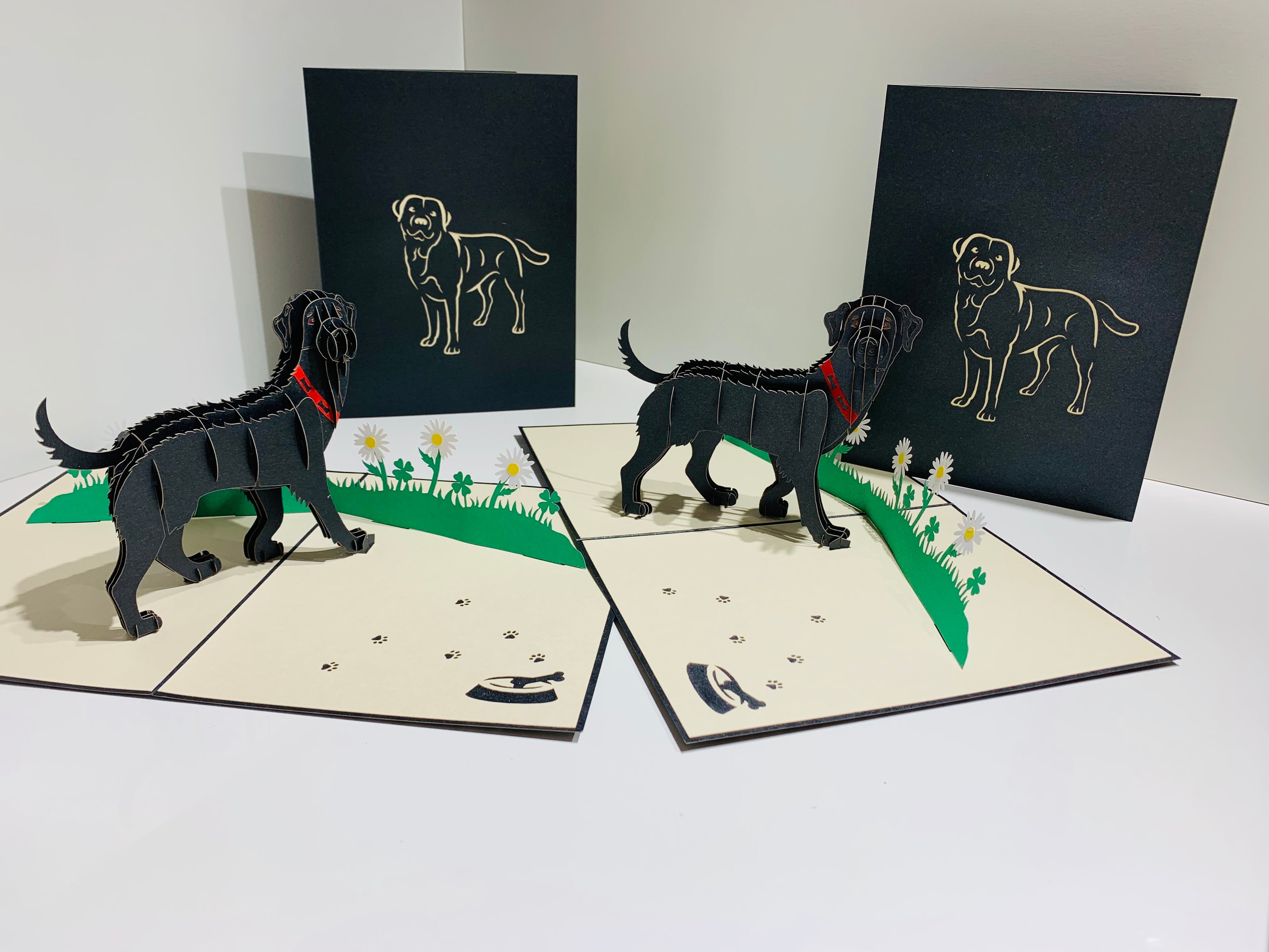 Black Labrador Dog - Perfect for Dog Lovers Origami Pop Cards 3D Pop Up Greeting Card Happy Birthday Thank You Handmade Gift Thinking of You Blank Card for Any Occasion Happy Mother's Day Happy Father's Australiana Celebrate the Beauty of Animals