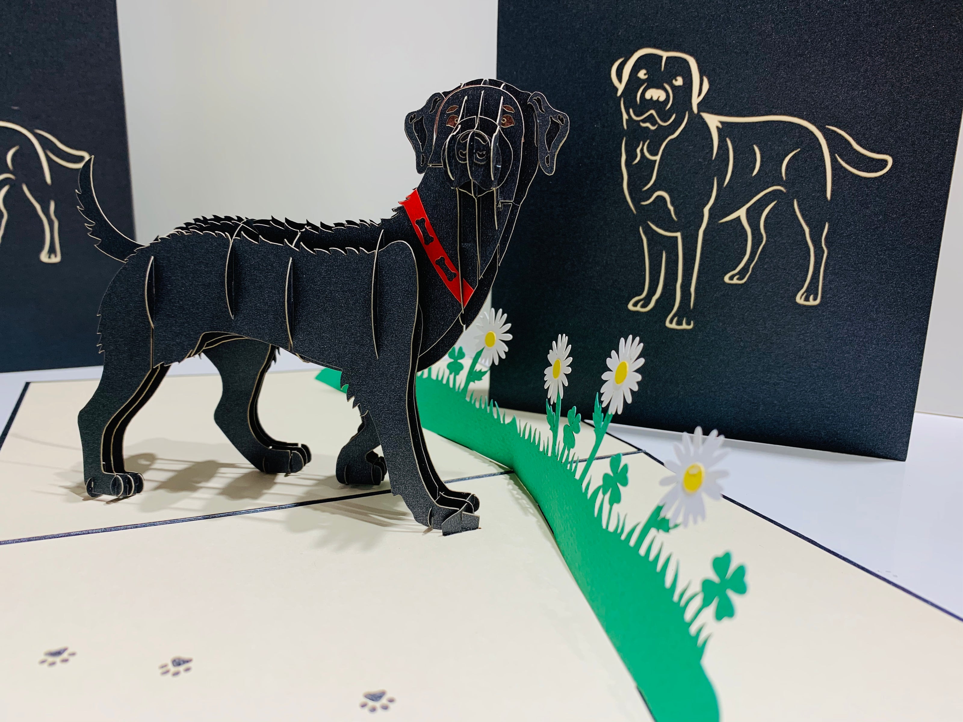 Black Labrador Dog - Perfect for Dog Lovers Origami Pop Cards 3D Pop Up Greeting Card Happy Birthday Thank You Handmade Gift Thinking of You Blank Card for Any Occasion Happy Mother's Day Happy Father's Australiana Celebrate the Beauty of Animals